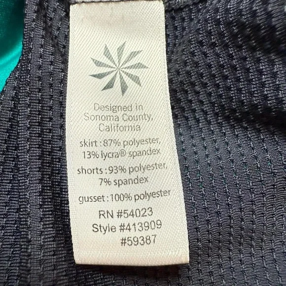 Teal Athleta Skort with Built-in Shorts & Stretchy Waistband Size S Tennis Golf - Picture 8 of 8